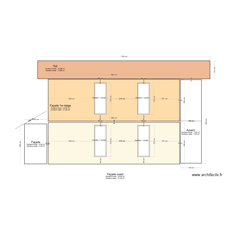 Façade ouest  Beauziac. Plan de 0 pièce et 0 m2