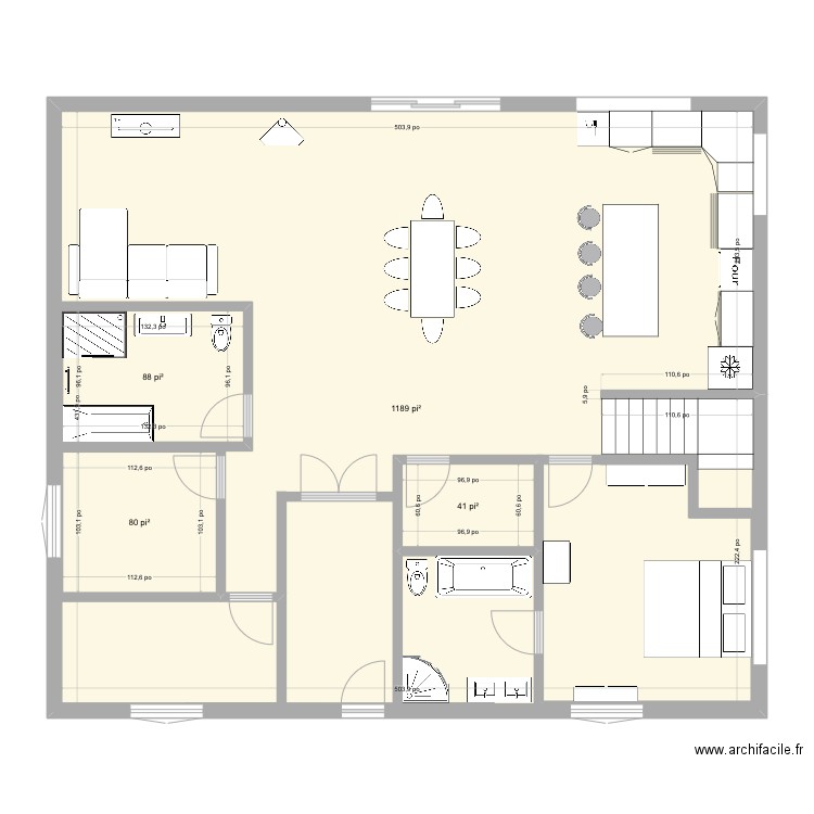 Maison 3. Plan de 4 pièces et 159 m2