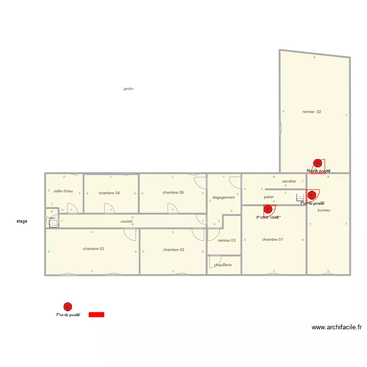 douin etage habitation haut . Plan de 