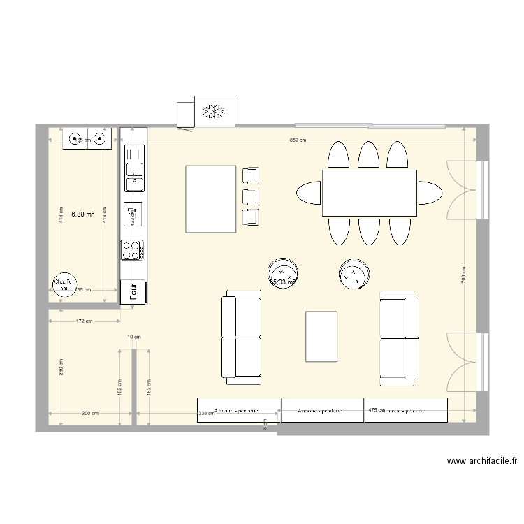 maison 2. Plan de 2 pièces et 72 m2