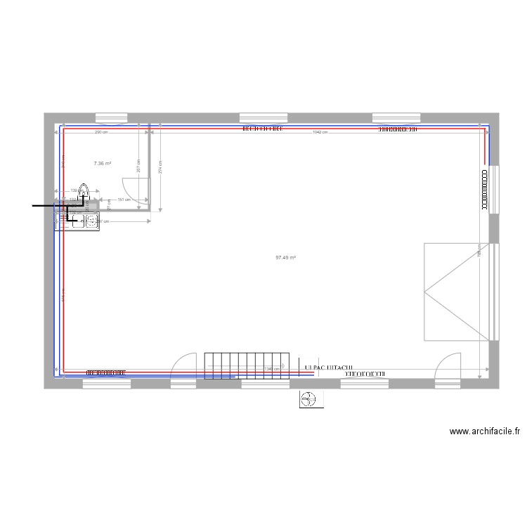 HOFFMANN NIFFER. Plan de 3 pièces et 105 m2