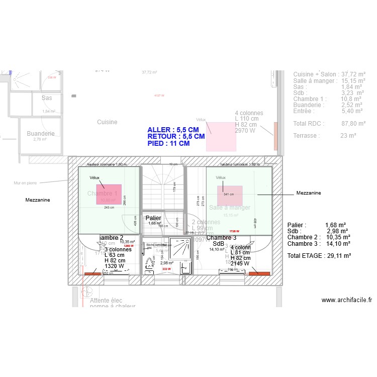 doumerc 2 travaux 8. Plan de 3 pièces et 22 m2