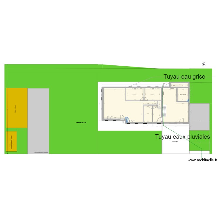 PLAN RDC. Plan de 9 pièces et 141 m2