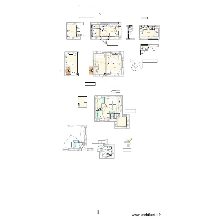 Cuisine&buanderie. Plan de 4 pièces et 61 m2