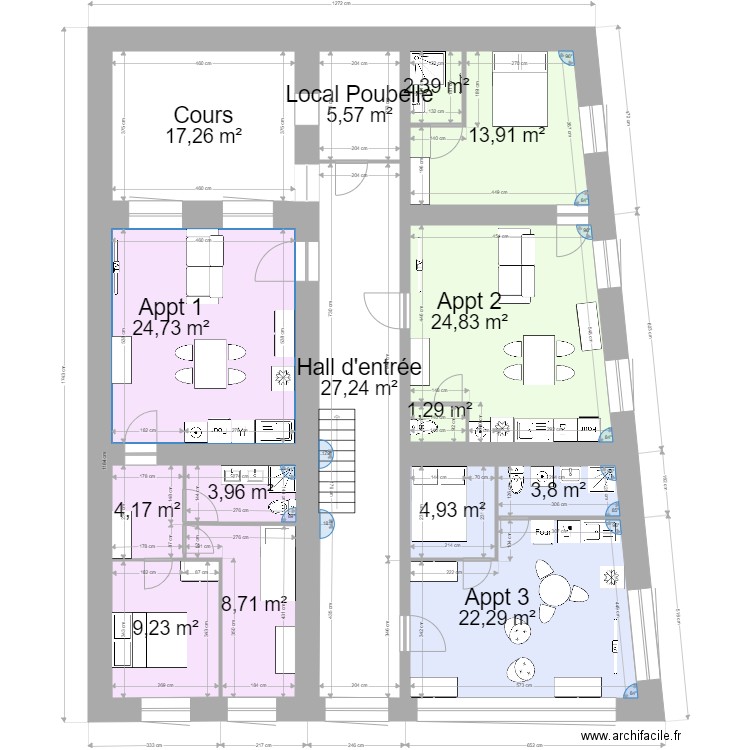 Saint Fulgent RDC projet 1. Plan de 15 pièces et 174 m2