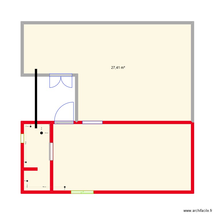 galpon03. Plan de 3 pièces et 49 m2