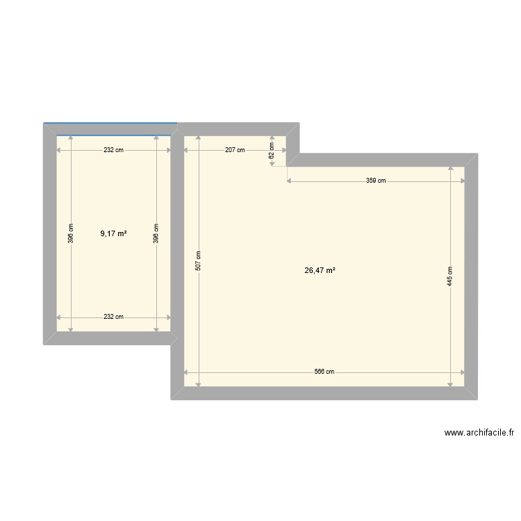 19 Square des Hauts Blosne - Rennes. Plan de 2 pièces et 36 m2