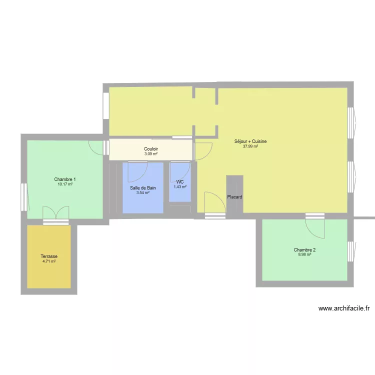 Appart Plessis Ben. Plan de 