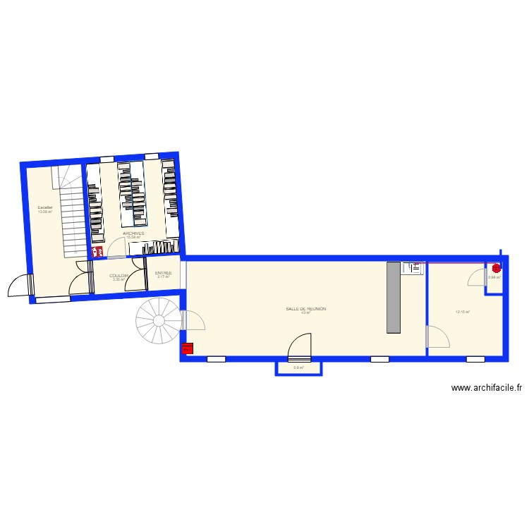 Archives et Salle de réunion. Plan de 0 pièce et 0 m2