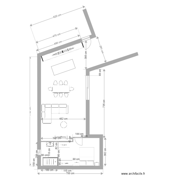 plan guillaume chambre 1 B. Plan de 0 pièce et 0 m2