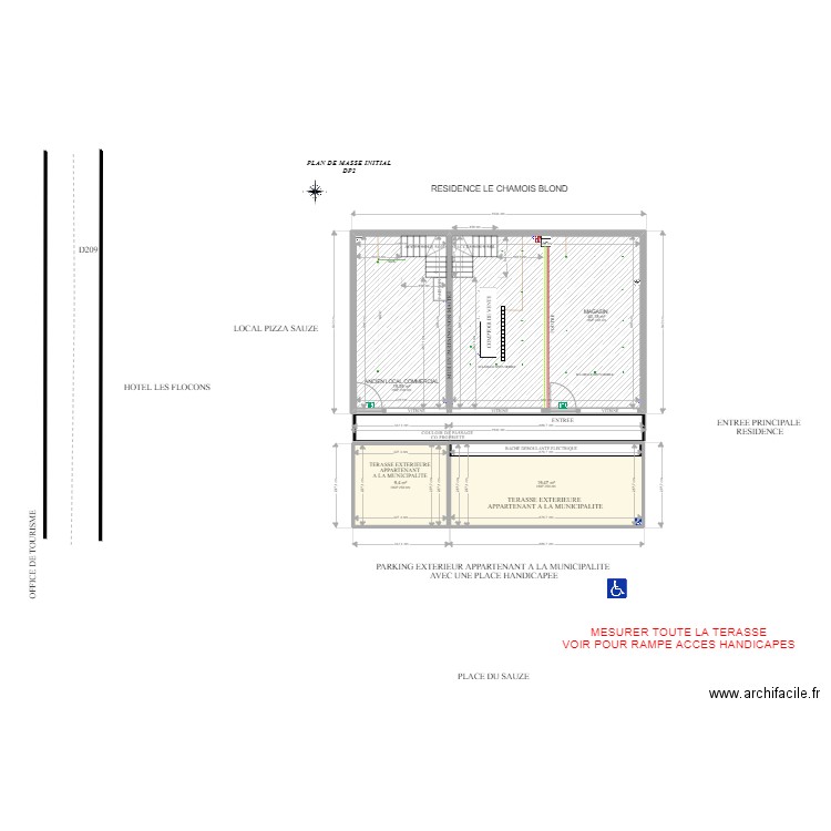 PLAN DE MASSE INITIAL. Plan de 4 pièces et 88 m2