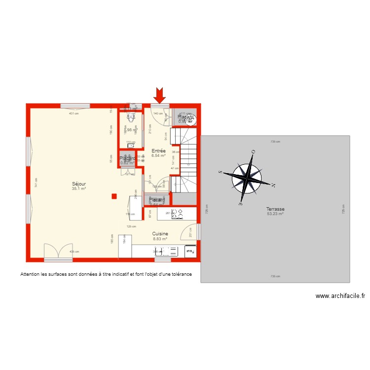 BI 5991 rdc côté. Plan de 0 pièce et 0 m2