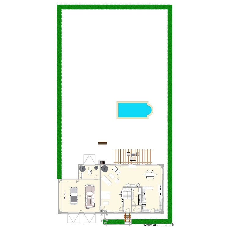 maison carrée 4 chambres 2 étages pole central. Plan de 0 pièce et 0 m2