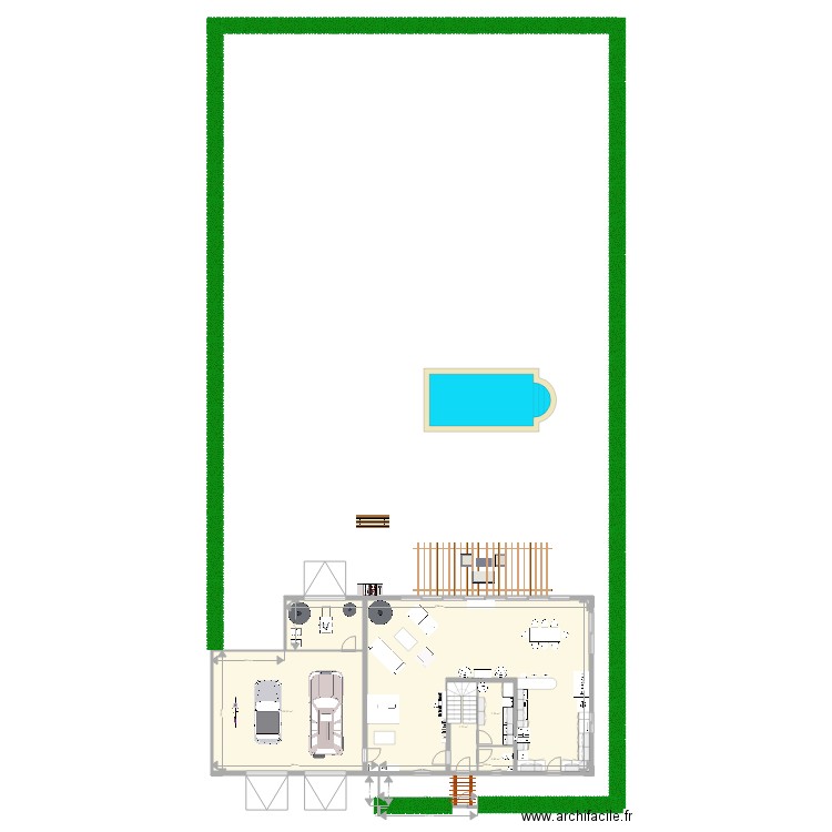 maison carrée 4 chambres 2 étages pole central. Plan de 0 pièce et 0 m2