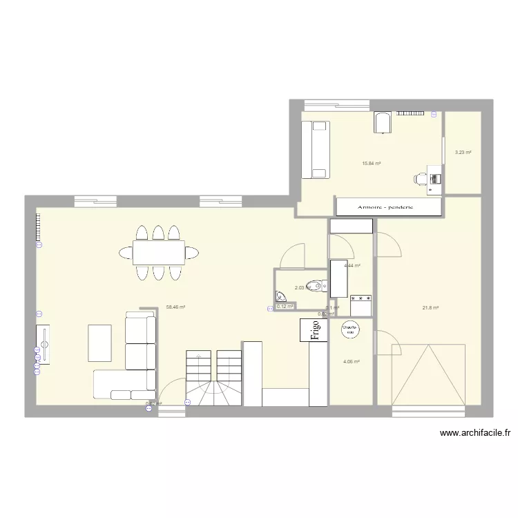 Maison bas. Plan de 