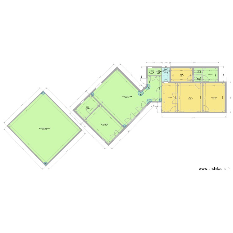 DERNIER PLAN DECEMBRE. Plan de 14 pièces et 155 m2