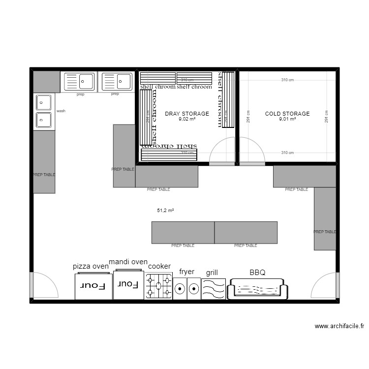 CLIENT ALI. Plan de 3 pièces et 69 m2