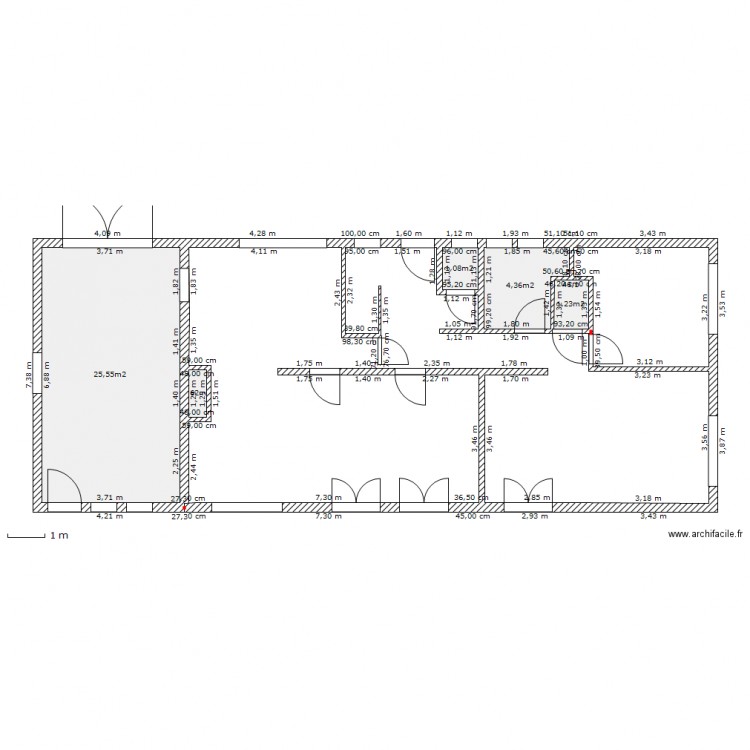 PLAN  RDC avec murs abattus. Plan de 0 pièce et 0 m2