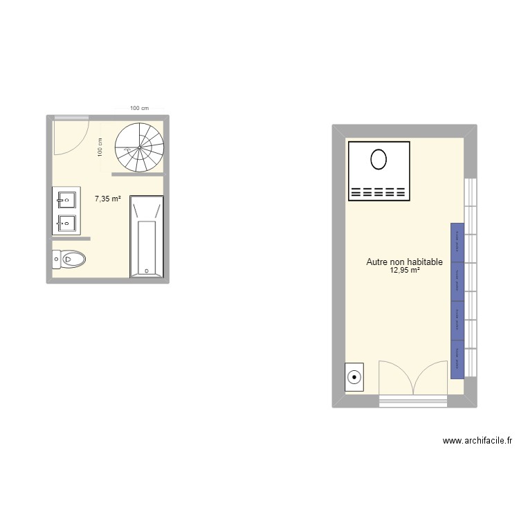 Raimu. Plan de 2 pièces et 20 m2