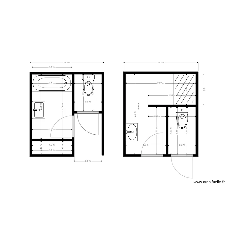 salle de bains 001. Plan de 