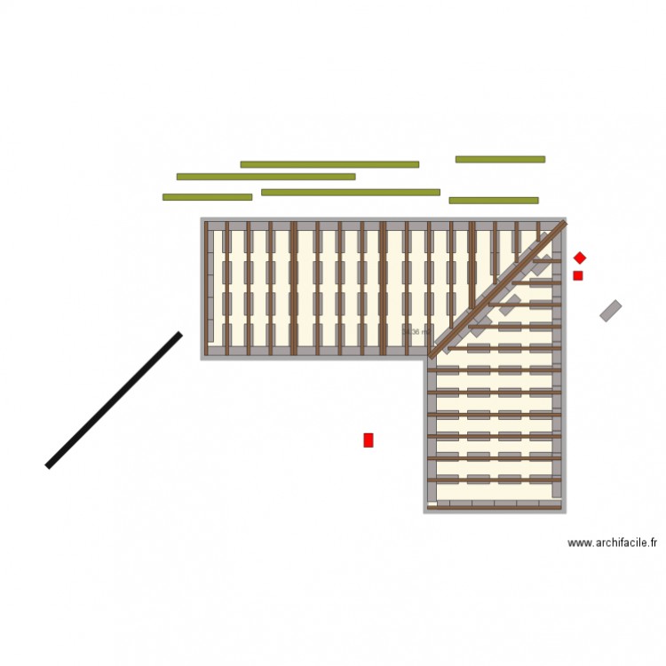 terrasse. Plan de 0 pièce et 0 m2