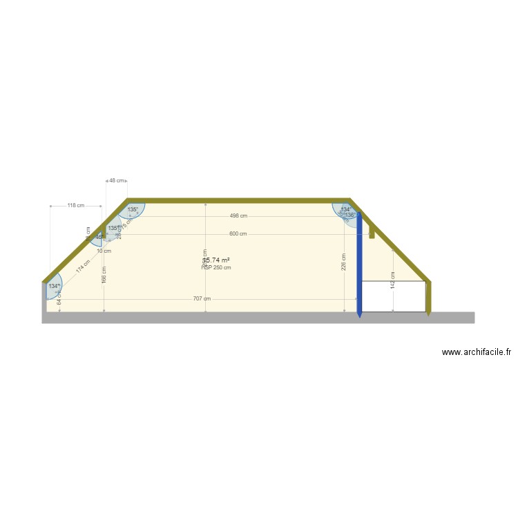 COUPE ETAGE BAIGNOIRE ANGLE. Plan de 0 pièce et 0 m2