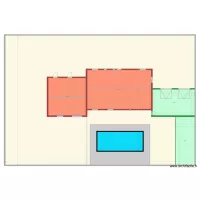 maison projet implantation piscine avec plage moquette de marbre