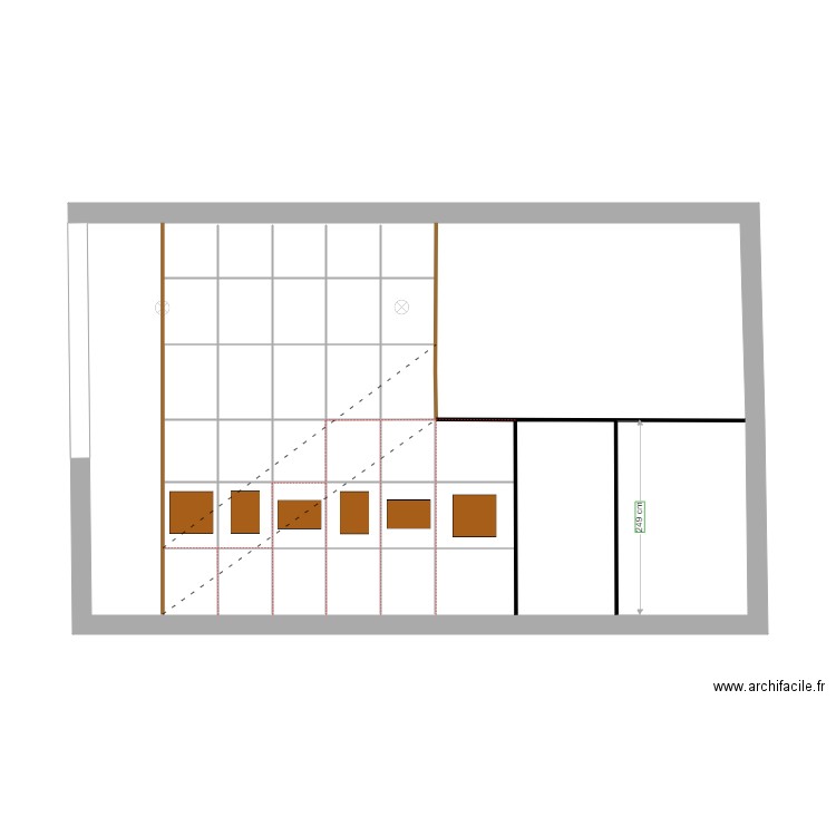 escalier dissimulé mur hauteur plafond. Plan de 0 pièce et 0 m2