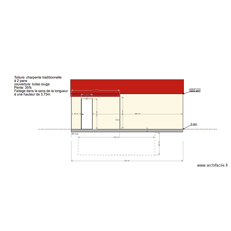 face nord. Plan de 0 pièce et 0 m2