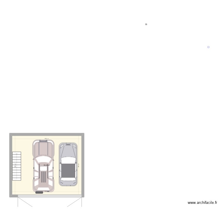 1222. Plan de 1 pièce et 36 m2