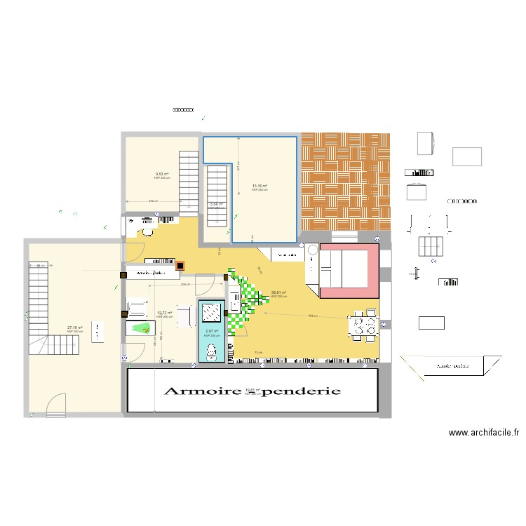 plan comble avec mezza 3. Plan de 0 pièce et 0 m2