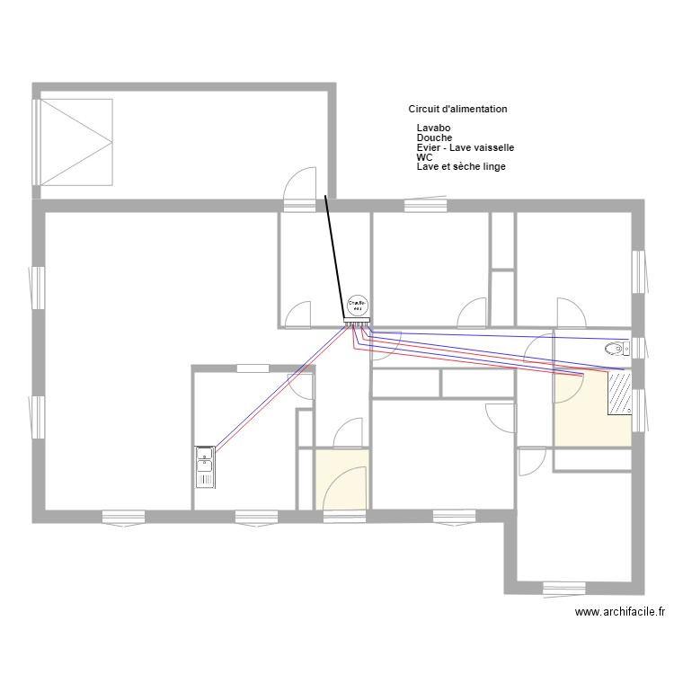 Maison plein pied Mario Plomberie. Plan de 0 pièce et 0 m2