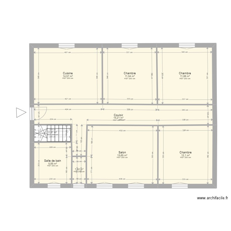 MARCOUX. Plan de 9 pièces et 91 m2