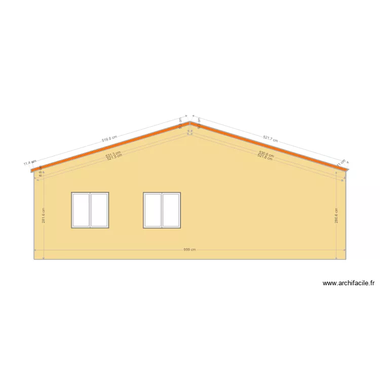 facade est. Plan de facade est. Plan de