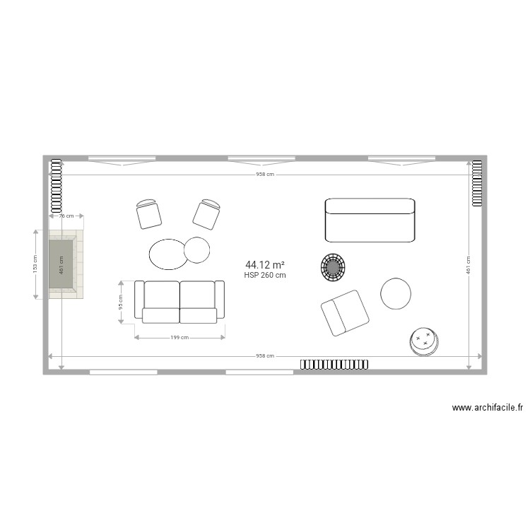 SALON 2 jd. Plan de 0 pièce et 0 m2