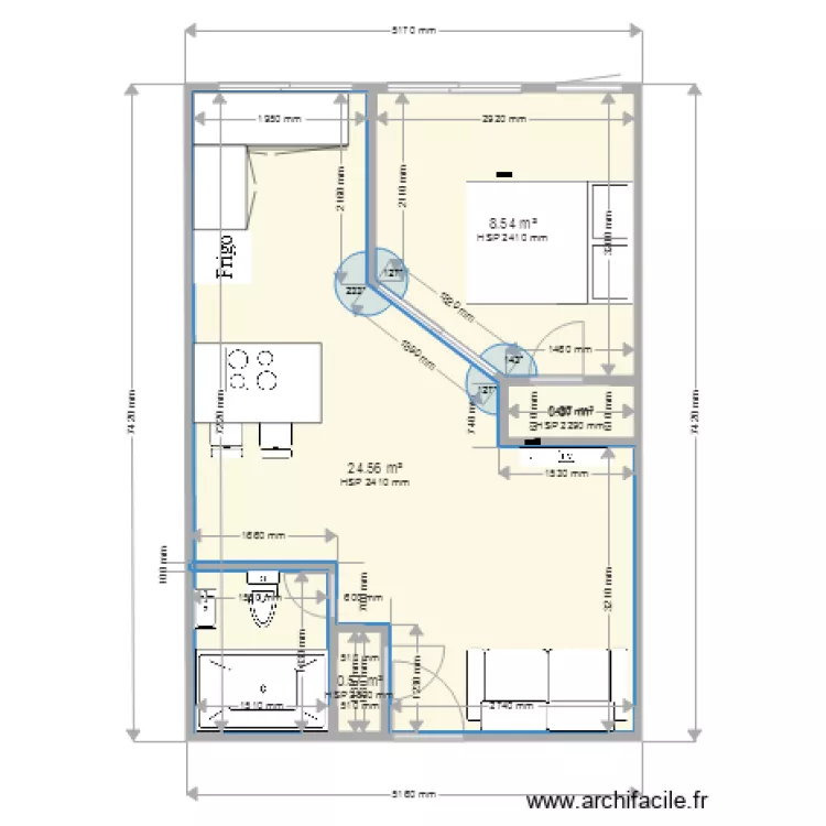 Appartement 03  Modifier 4 mm. Plan de 