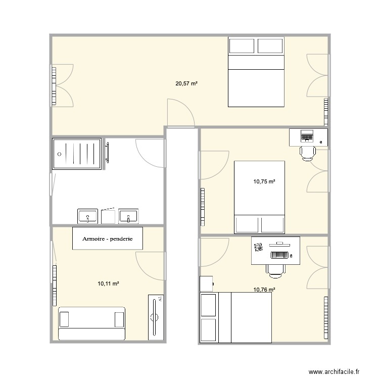 plan chambre le barp 2. Plan de 0 pièce et 0 m2