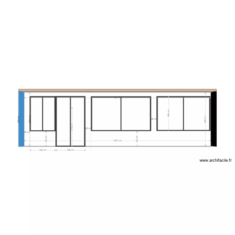 FENETRE DUPONT SUD. Plan de 