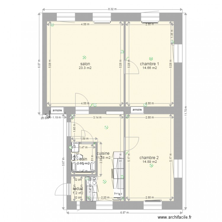 quartier neuf 7 appart 1er . Plan de 0 pièce et 0 m2