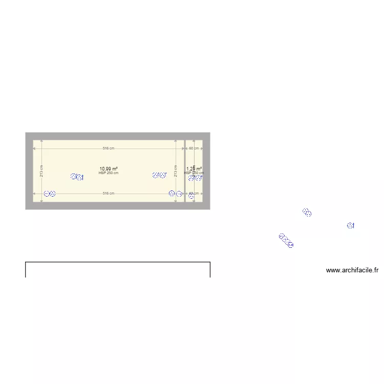 salon cot&eacute; victor. Plan de 