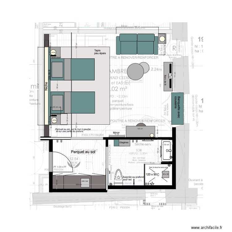 chambre 3 Twin. Plan de 0 pièce et 0 m2