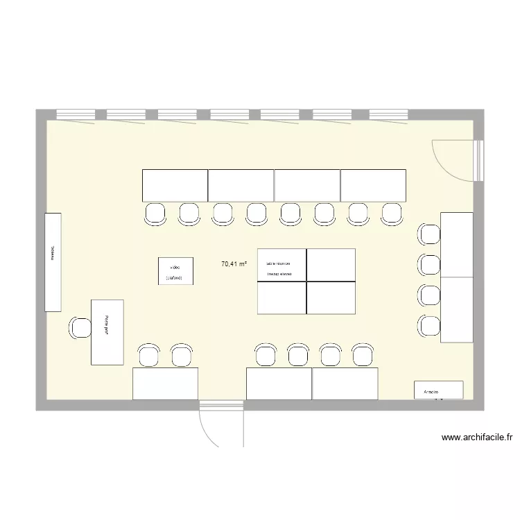salle A201. Plan de 