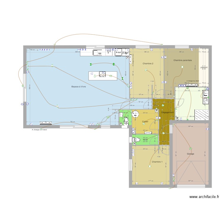 BOUTON. Plan de 11 pièces et 129 m2