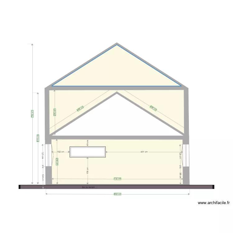 Mur lat&eacute;ral apr&egrave;s. Plan de 