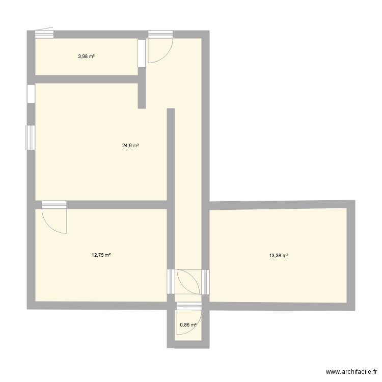 Appartement 7 Blanqui. Plan de 5 pièces et 56 m2