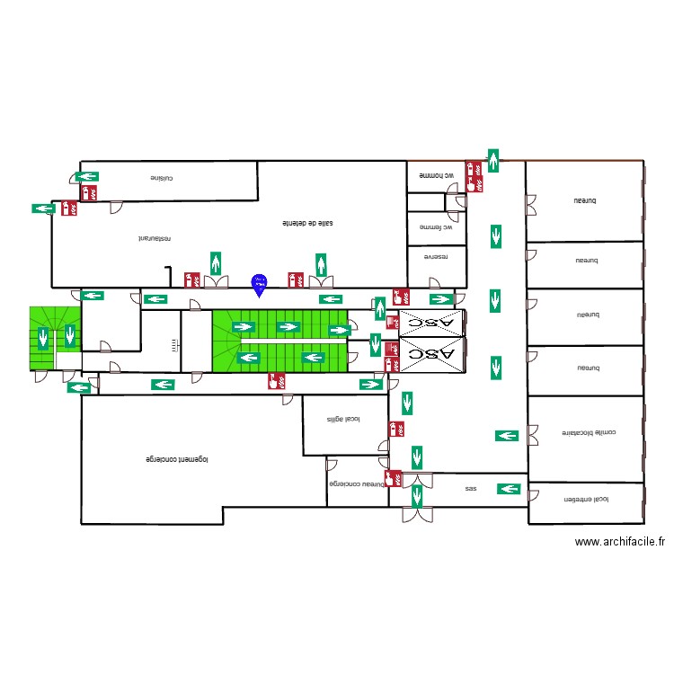 rez de chaussée bouteille 58 droit. Plan de 0 pièce et 0 m2