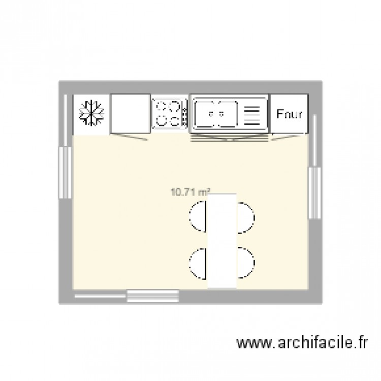 CUISINE modiff. Plan de 1 pièce et 11 m2