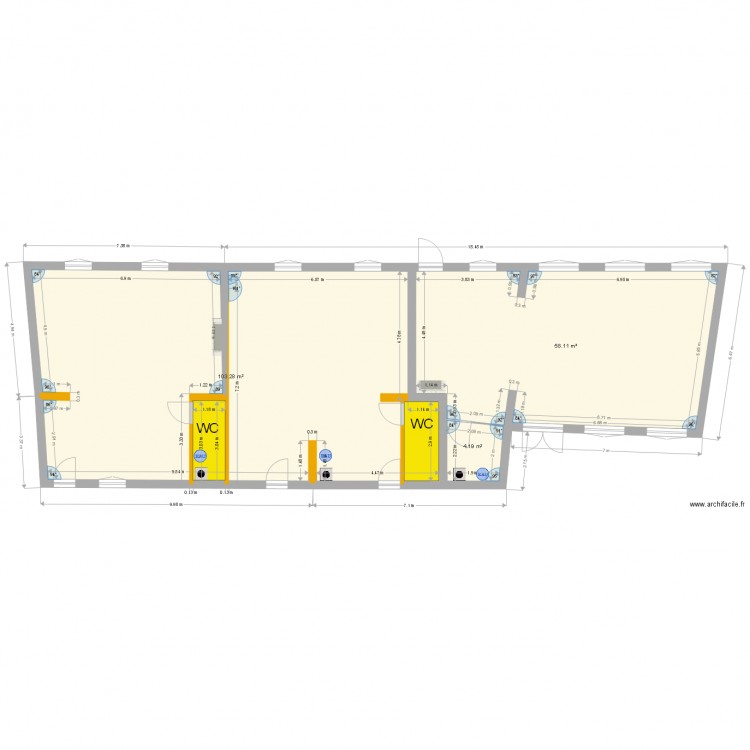 PLAN RDC SACRE COEUR ETAT INITIAL Proposition Batiservices PLAN 6. Plan de 0 pièce et 0 m2