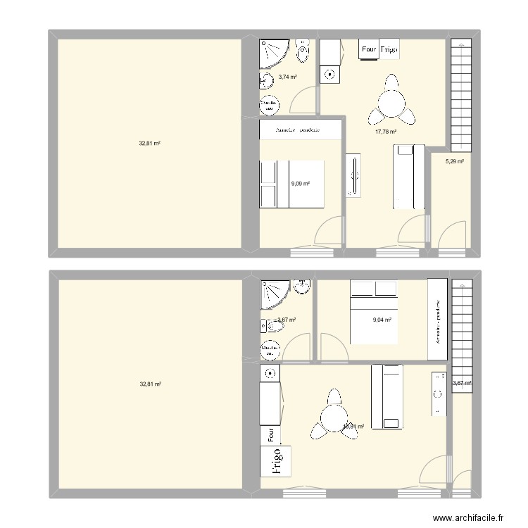 immeuble. Plan de 10 pièces et 138 m2