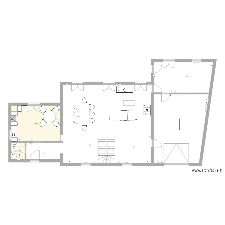 plan maison 1. Plan de 2 pièces et 20 m2